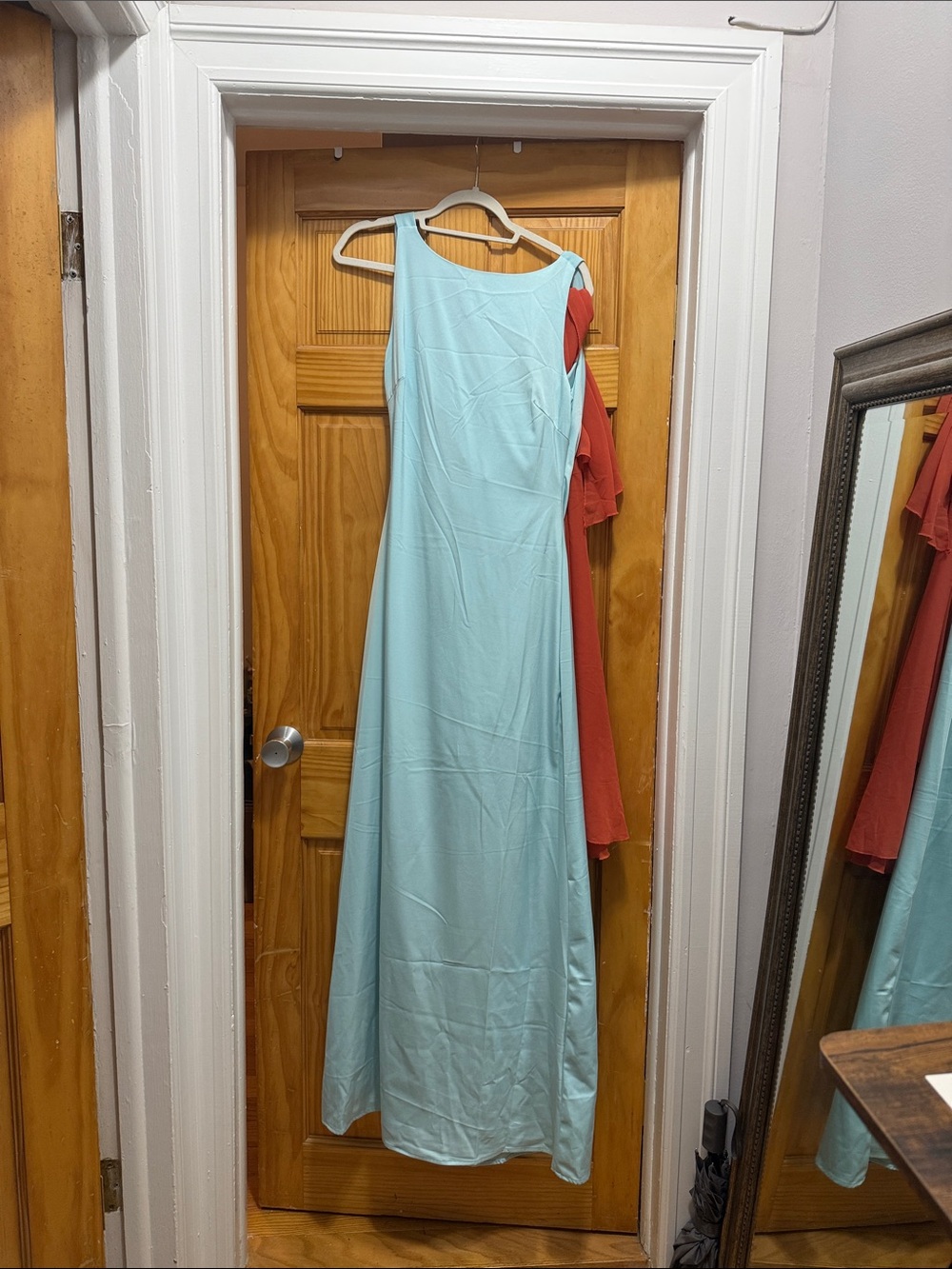 Classic Sheath Maxi Dress in Light Blue